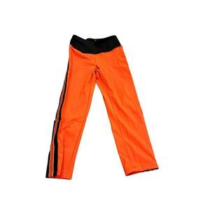 Ruby Ribbon Sport Crop Leggings Orange Black Stripe Size Small NWT